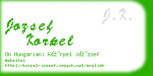 jozsef korpel business card
